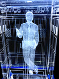 David Tennant of Doctor Who laser-engraved in a crystal TARDIS replica on an LED-lit base