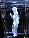 David Tennant of Doctor Who laser-engraved in a crystal TARDIS replica on an LED-lit base