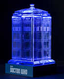 Doctor Who classic crystal TARDIS replica on an LED-lit base